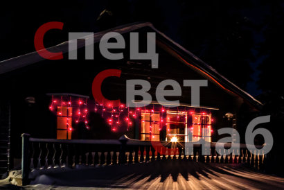 Гирлянда уличная "бахрома" 6*0,6 Красная Каучук СПП