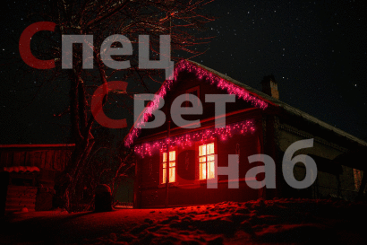 Светодиодная гирлянда "бахрома красная" 6*0,6 м Каучук/Мерцание